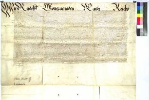 Kaiser Rudolphs Privilegium gegen die Juden für die Reichsstadt Giengen