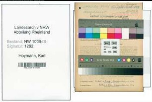 Entnazifizierung Karl Hoymann , geb. 09.02.1894 (Sattlermeister)