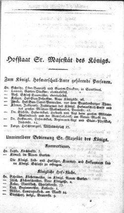 Hofstaat Sr. Majestät des Königs