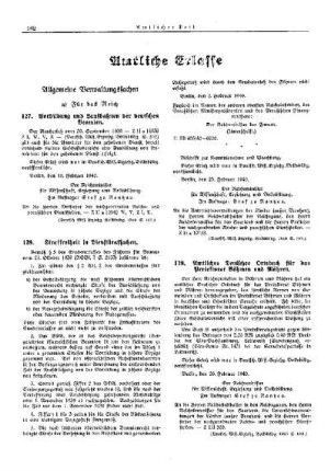 Vorbildung und Laufbahnen der deutschen Beamten : [Allgemeine Verwaltungssachen] ; [Für das Reich] ; [Amtliche Erlasse] ; [Amtlicher Teil]