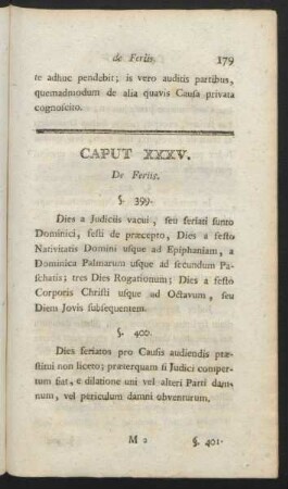 Caput XXXV. De Feriis