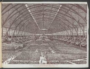 Interior view of the "Manufactures and Liberal Arts Building" - [Engraving] : Photographed expressly for this work on Dedication Day.