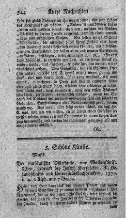 Der musikalische Dilettante, eine Wochenschrift. T.1.2.