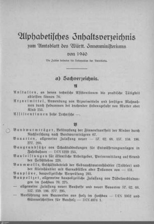Sachverzeichnis