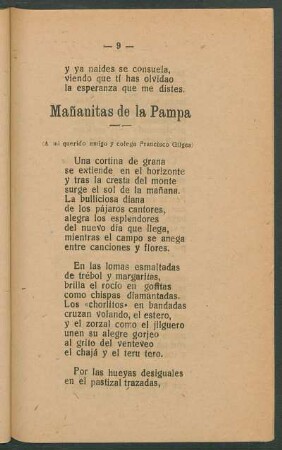 Mañanitas de la Pampa : (A mi querido amigo y colega Francisco Gilges)
