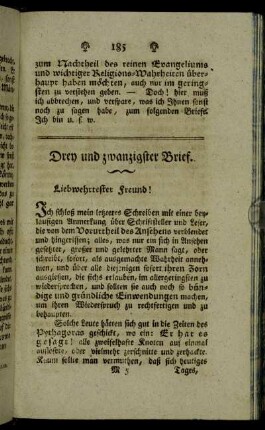 Drey und zwanzigster Brief.