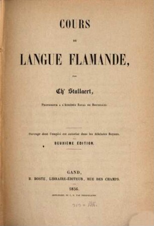 Cours de langue Flamande