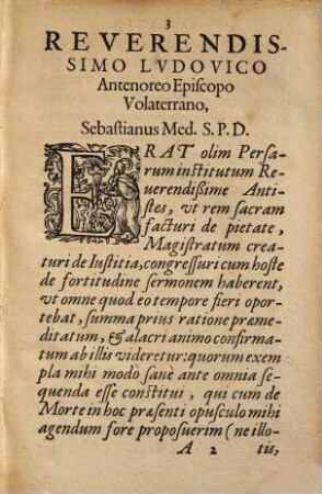 Tractatvs, Mors Omnia Solvit Sebastiani Medicis Florentini, Ic. Eqvitis S. Stephani ... : multo nunc, plurimis quibus prima scatebat editio, mendis sublatis, emendatius recusus