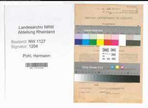 Entnazifizierung Hermann Pohl , geb. 21.03.1905 ()