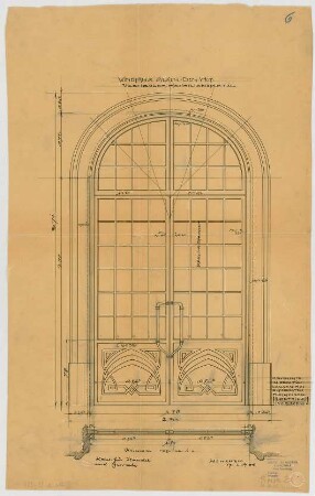 Thiersch, Friedrich von; München; Haus für Handel und Gewerbe - Windfänge im Hof (Grundriss, Ansicht)