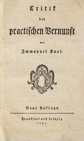 Critik der practischen Vernunft