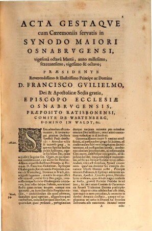 Acta Synodalia Osnabrvgensis Ecclesiæ, Ab Anno Christi MDCXXVIII.