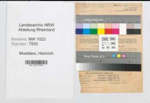Entnazifizierung Heinrich Muelders , geb. 02.02.1900 (Mechanikermeister)