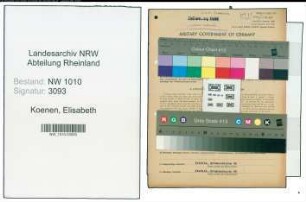 Entnazifizierung Elisabeth Koenen , geb. 01.02.1908 (Verw.Angestellte)