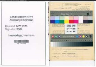 Entnazifizierung Hermann Huenerlage , geb. 17.03.1892 (Polizist)
