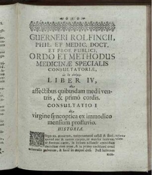 Liber IV, de affectibus quibusdam medii ventris, & primo cordis