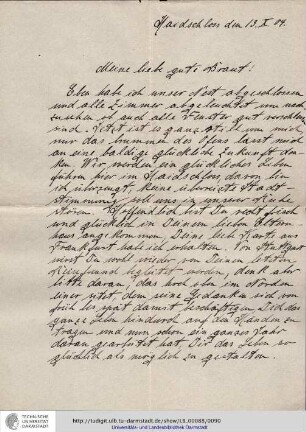 Brief vom 13.10.1904