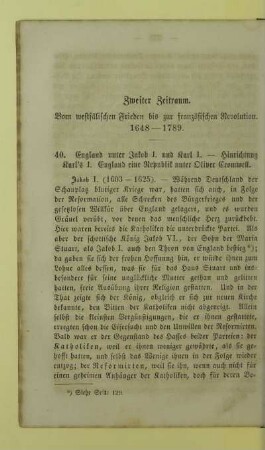 Zweiter Zeitraum. Vom westfälischen Frieden bis zur französischen Revolution. 1648-1789
