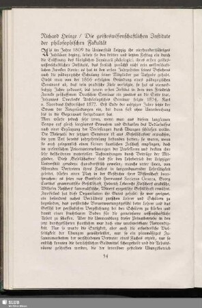 Die geisteswissenschaftlichen Institute der philosophischen Fakultät