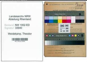 Entnazifizierung Theodor Weidekamp, geb. 13.02.1896 (Lehrer)