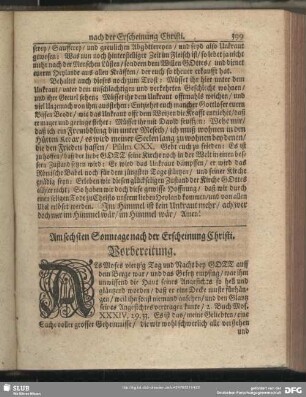 Am sechsten Sonntage nach der Erscheinung Christi