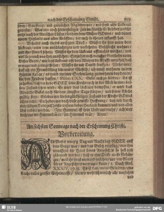 Am sechsten Sonntage nach der Erscheinung Christi