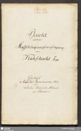 Bericht uiber die Aufschlagewasserversorgung von Kühschacht Fdgr. - 18.6186 4.