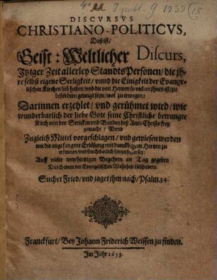 Discursus Christiano-politicus