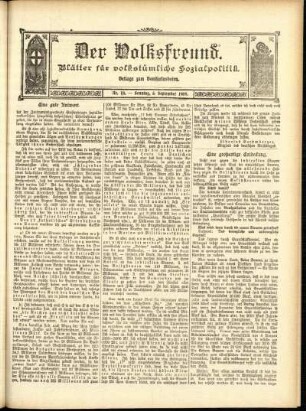 Ausgabe vom Sonntag, den 05. September 1909.