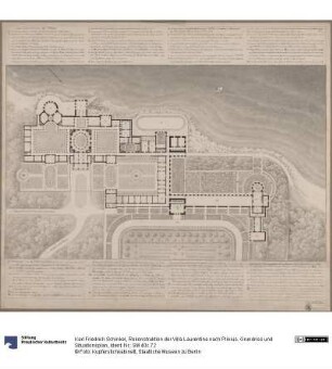 Rekonstruktion der Villa Laurentina nach Plinius. Grundriss und Situationsplan