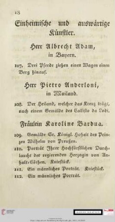 Einheimische und auswärtige Künstler