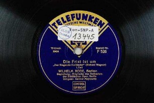 Die Frist ist um : "Der fliegende Holländer"; I. Teil / (Richard Wagner)