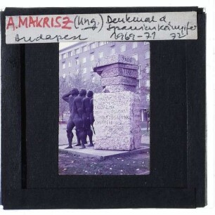 Budapest, Memos Markris, Denkmal der Spanienkämpfer