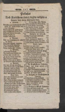 Pokasar Tych Kyrlischow, kojzdu nedzelu a ßwjate dny moza spjewane bycz