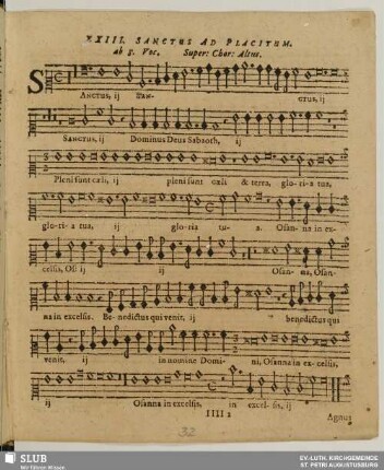 XXIII. Sanctus ad placitum