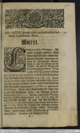 Leichenpredigt : Die Uberwindung der grösten Trübsal, nehmlich der Sünden-Angst, Antritt, Der Leichen-Text, Eingang, Abhandlung, Gebrauch