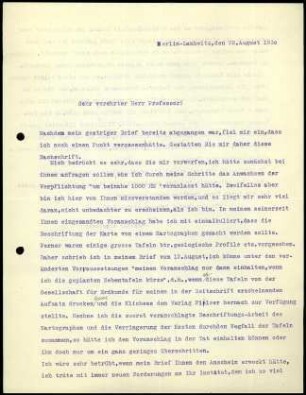 H. Lehmann an G. Karo