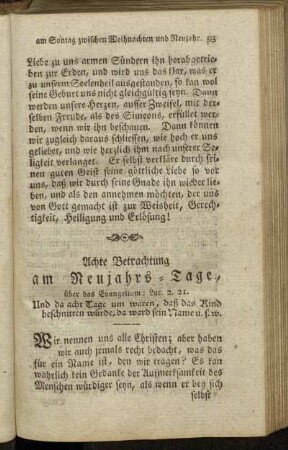 Achte Betrachtung am Neujahrs-Tage, [...]