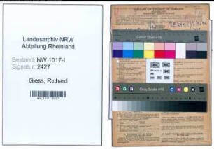 Entnazifizierung Richard Giess , geb. 21.10.1901 (Schlossermeister)