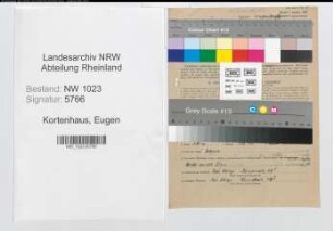 Entnazifizierung Eugen Kortenhaus , geb. 24.06.1896 (Kaufm.Angest.)