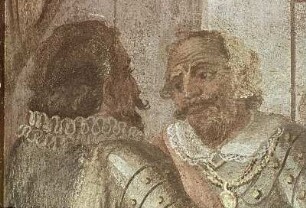 Der heilige Ulrich empfängt vom Bischof Burchard von Basel den Tauschbrief über Sankt Ulrich (Wilmarszell)