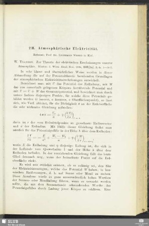 2 H. Atmosphärische Elektricität