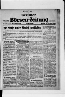 Berliner Börsen-Zeitung, Abendausgabe