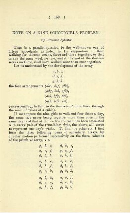 NOTE ON A NINE SCHOOLGIRLS PROBLEM.