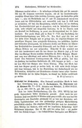274-277 [Rezension] Bibliothek der Kirchenväter, Bd. VI - XIII