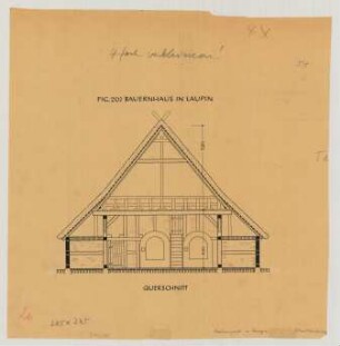 Laupin (Kreis Ludwigslust): Bauernhaus. Querschnitt