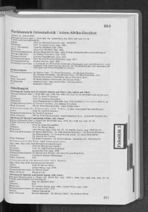 Fachbereich Orientalistik/ Asien-Afrika-Institut