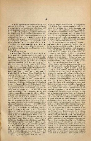 Ausführliches lateinisch-deutsches und deutsch-lateinisches Handwörterbuch : aus den Quellen zusammengetragen und mit besonderer Bezugnahme auf Synonymik und Antiquitäten unter Berücksichtigung der besten Hülfsmittel, [1],1. [1], Lateinisch-deutscher Theil ; 1, A - J