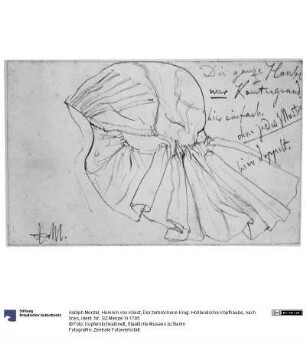 Heinrich von Kleist, Der zerbrochene Krug: Holländische Kopfhaube, nach links