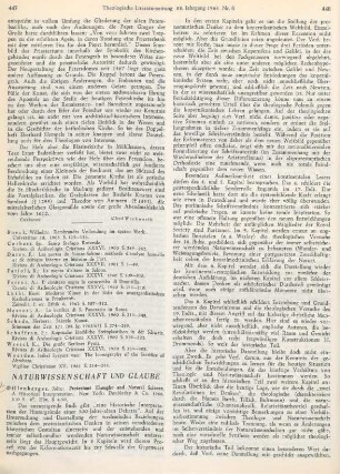447-449 [Rezension] Dillenberger, John, Protestant thought and natural science